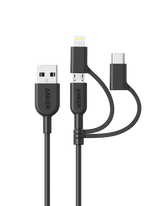 Anker 321 USB-A to Lightning Cable (3 ft 3-in-1)