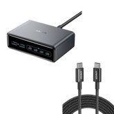 Anker Prime Charger (200W, 6 Ports, GaN) and USB-C to USB-C 100W Cable (10 ft)