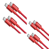 4-Pack New Nylon USB C to USB C Cable (3.3 ft 60W)