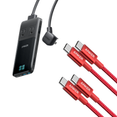 Anker Prime 6-in-1 Charging Station (140W) and 2 Pack Anker New Nylon USB-C to USB-C Cable (3 ft)