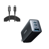 Anker 735 Charger (Nano II 65W) and New Nylon USB-C to USB-C 100W Cable (10 ft)