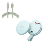 Anker MagGo USB-C Adapter (3-in-1, 10Gbps, For iPhone) and Anker USB-C to USB-C Cable (6 ft, 240W, Upcycled-Braided)