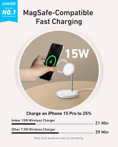 Refurbished Anker MagGo Wireless Charger (2-in-1, Stand)