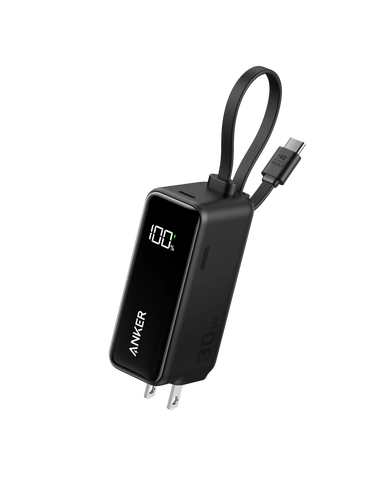 Anker Power Bank (30W, 5k,  Fusion, Built-In USB-C Cable)