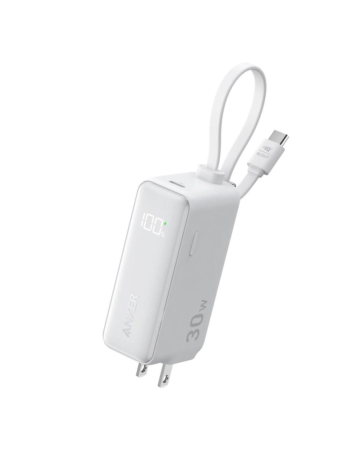 Anker Power Bank (30W, 5k,  Fusion, Built-In USB-C Cable)