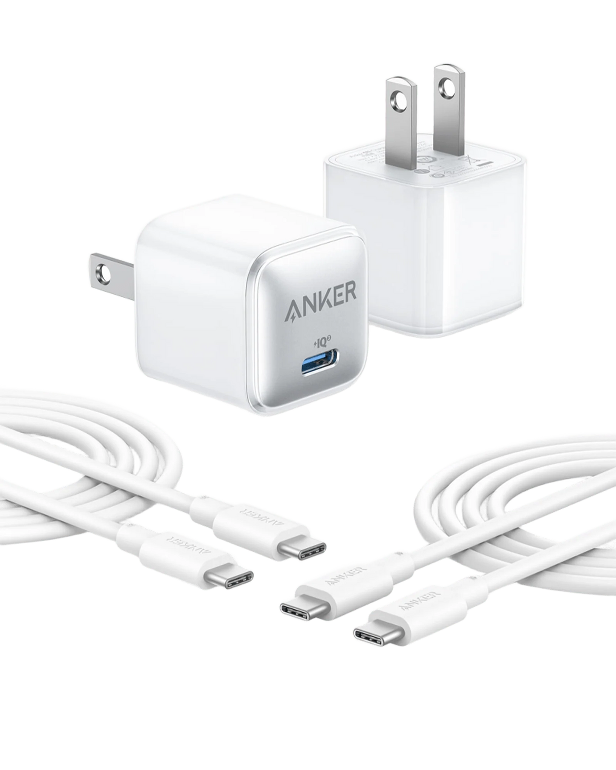 Anker 511 Charger (Nano Pro) with 6 ft USB-C Cable(2-Pack)