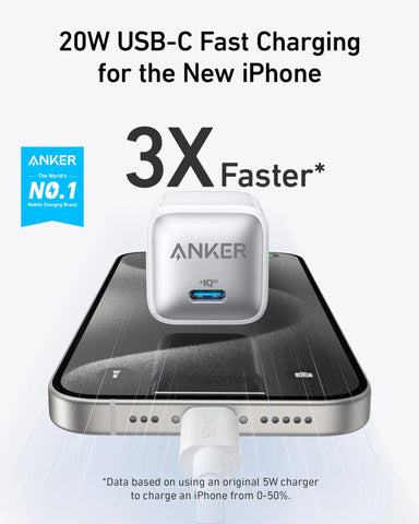 Anker 511 Charger (Nano Pro) with 6 ft USB-C Cable(2-Pack)