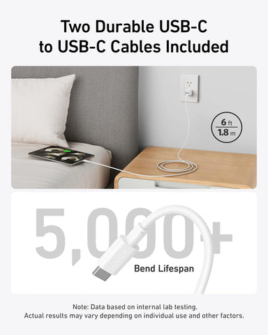 Anker 511 Charger (Nano Pro) with 6 ft USB-C Cable(2-Pack)