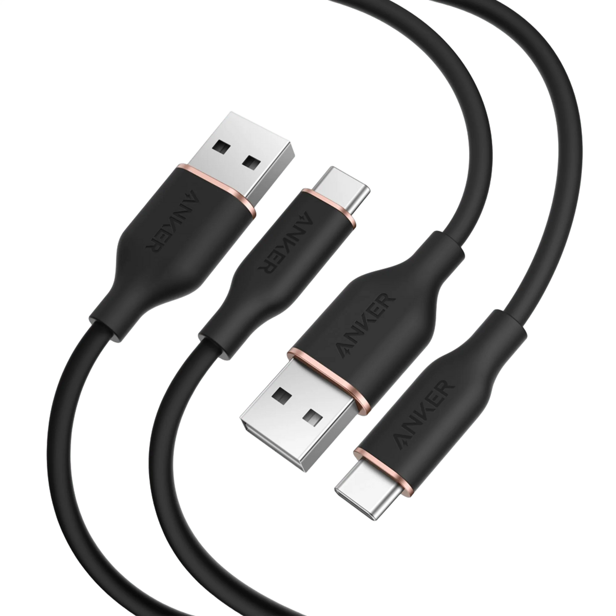 Anker 15W USB-A to USB-C Cable 2Pack (3 ft, Silicone)
