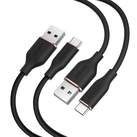 Anker 15W USB-A to USB-C Cable 2Pack (3 ft, Silicone)
