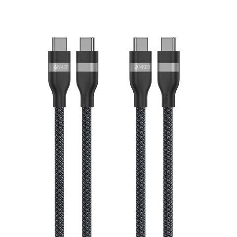 Anker USB-C to USB-C Cable (3 ft / 6 ft, 240W, Upcycled-Braided, 2-Pack)
