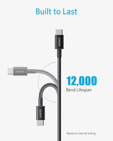 Anker Nano Charger (30W) and New Nylon USB-C to USB-C 100W Cable (10 ft)