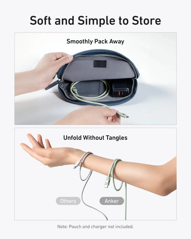 Anker MagGo USB-C Adapter (3-in-1, 10Gbps, For iPhone) and Anker USB-C to USB-C Cable (6 ft, 240W, Upcycled-Braided)