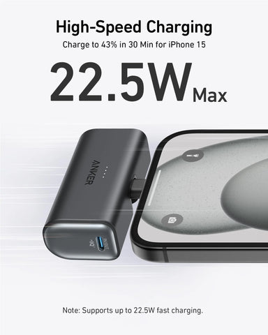Anker Nano Power Bank (22.5W, Built-In USB-C Connector)-2 Pack