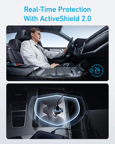 Anker Nano Car Mount (Magnetic, Detachable Pad) and Anker 323 Charger (52.5W) with USB-C to USB-C cable