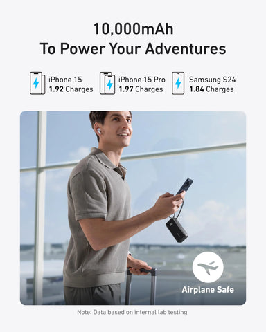 Anker Power Bank (10K, Fusion, Built-In USB-C Cable)and Anker Nano Charger (20W)