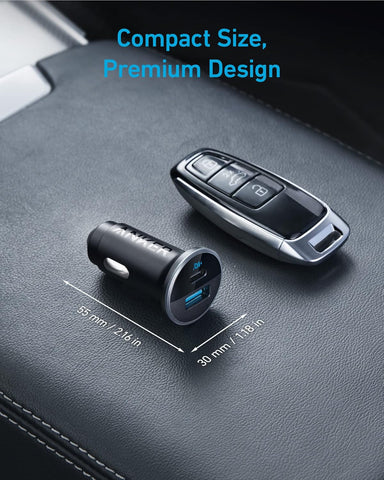 Anker Nano Car Mount (Magnetic, Detachable Pad) and Anker 323 Charger (52.5W) with USB-C to USB-C cable