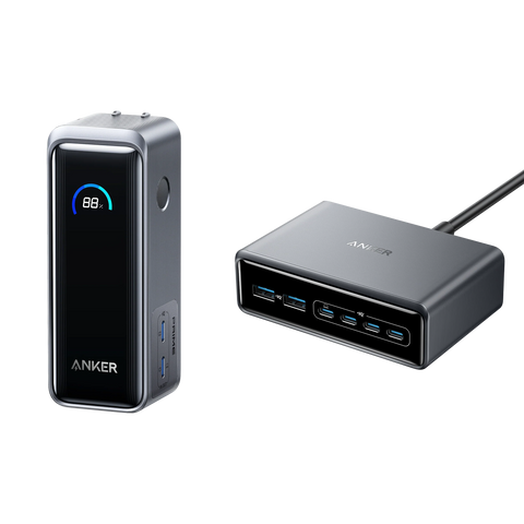 Anker Prime Power Bank (9.6K, 65W, Fusion) and Charger (200W, 6 Ports, GaN)
