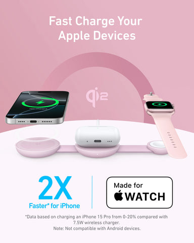 Anker MagGo Wireless Charging Station (3-in-1, Foldable Pad)