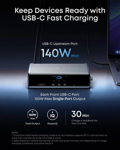 Anker Prime Docking Station (14-in-1, Triple Display, DisplayLink) with DL7400