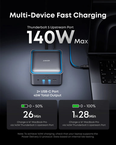 Anker Prime TB5 Docking Station (14-in-1, 8K, Thunderbolt 5 ) and Thunderbolt 5 Cable (3.3 ft, 80Gbps, 240W)