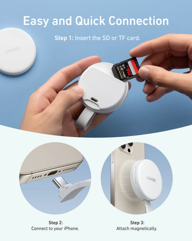 Anker MagGo USB-C Adapter (3-in-1, 10Gbps, For iPhone) and Anker USB-C to USB-C Cable (6 ft, 240W, Upcycled-Braided)