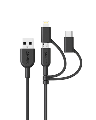 Anker 321 USB-A to Lightning Cable (3 ft 3-in-1)