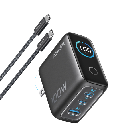 Anker Charger (100W, 3 Ports, Smart Display)