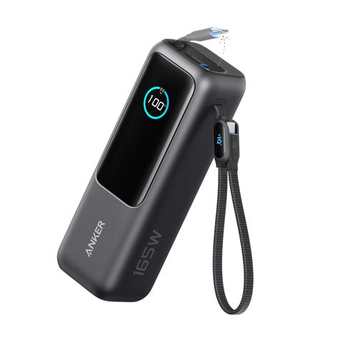 Anker Laptop Power Bank (25K, 165W, Built-In and Retractable Cables) and Anker USB-C to USB-C Cable (3 ft / 6 ft, 240W, Upcycled-Braided)