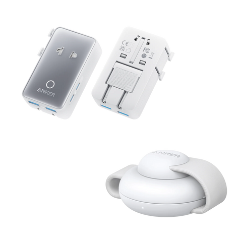 Anker MagGo Wireless Charging Station (3-in-1, Foldable Pad) and Anker Nano Travel Adapter (5-in-1, 20W, 1-Pack)