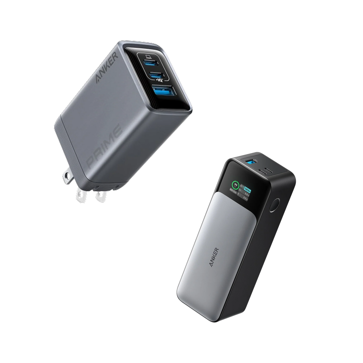 Anker Prime Charger (100W, 3 Ports, GaN) and Anker 737 Power Bank (PowerCore 24K)