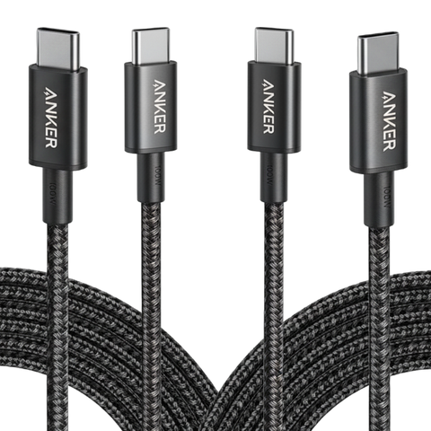 New Nylon USB-C to USB-C 100W Cable (10 ft, 2-Pack）