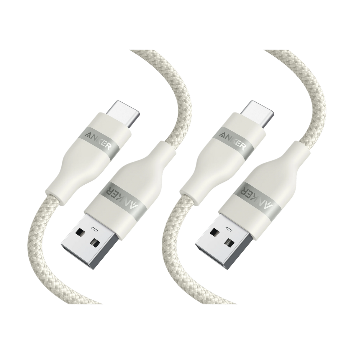 Anker USB-A to USB-C Cable (3 ft, Upcycled-Braided, 2 Pack）