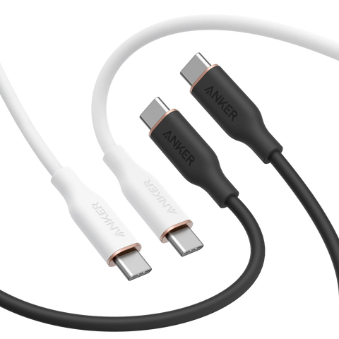 Anker 643 USB-C to USB-C Cable (Flow, Silicone, 240W, 2-Pack, Midnight Black)