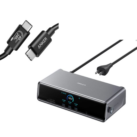 Anker Prime Docking Station (DL7400)  and USB-C to USB-C Cable (Thunderbolt 4 Compatible)