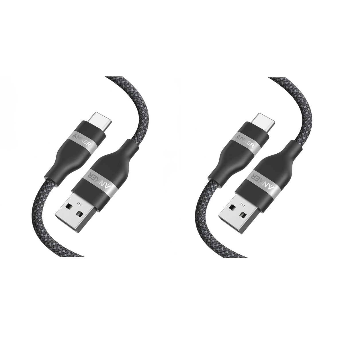 Anker USB-A to USB-C Cable (6 ft, Upcycled-Braided) 2-Pack