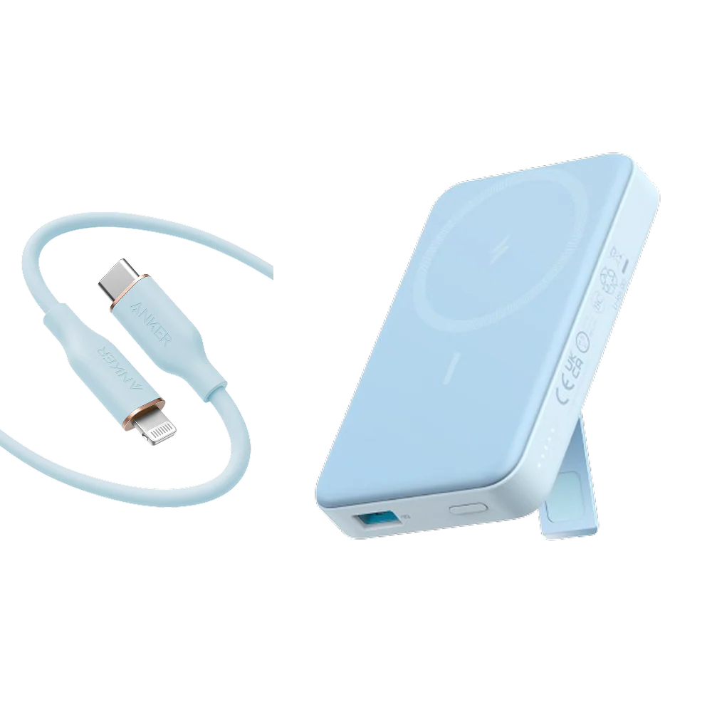 Anker 633 Magnetic Battery and Anker 641 USB-C to Lightning Cable (Flow, Silicone)