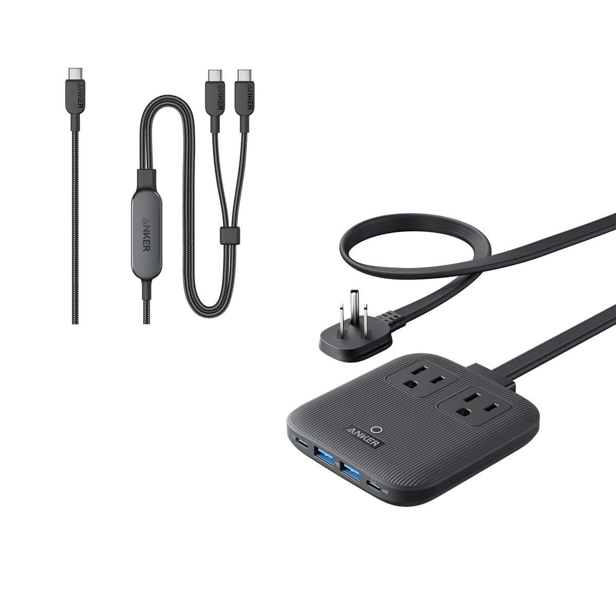 Anker Nano Charging Station (6-in-1, 67W) and Anker 140W 2-in-1 USB-C to USB-C Cable
