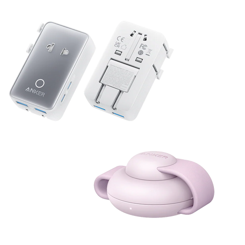 Anker MagGo Wireless Charging Station (3-in-1, Foldable Pad) and Anker Nano Travel Adapter (5-in-1, 20W, 1-Pack)