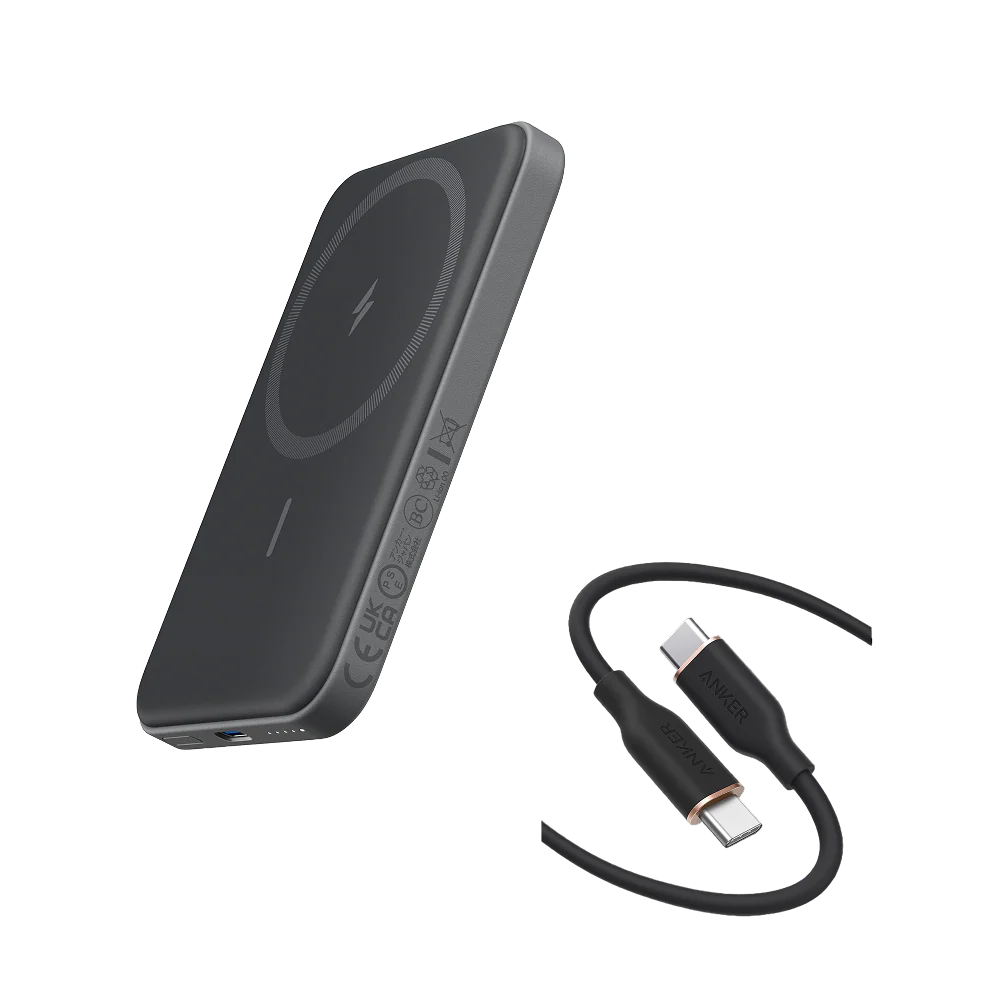 Anker 621 Magnetic Battery (MagGo) and Anker 643 USB-C to USB-C Cable (Flow, Silicone)