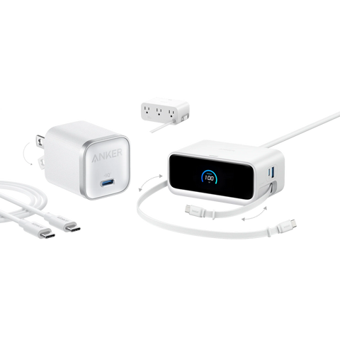 Anker Nano Charging Station (7-in-1, 100W) and Anker Nano Charger (45W) with Cable