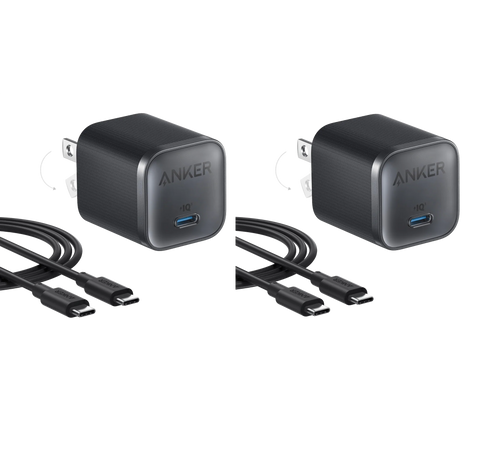 Anker Nano Charger (45W) with USB-C to USB-C Cable 2-Pack