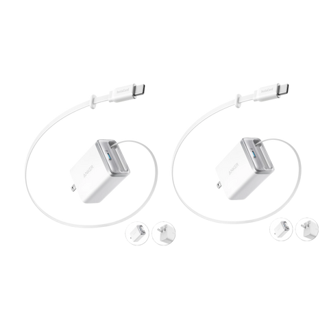 Anker Nano Charger (35W, Built-In Retractable USB-C Cable) —2- Pack