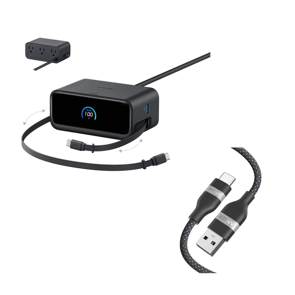 Anker Nano Charging Station (7-in-1, 100W) and Anker USB-A to USB-C Cable