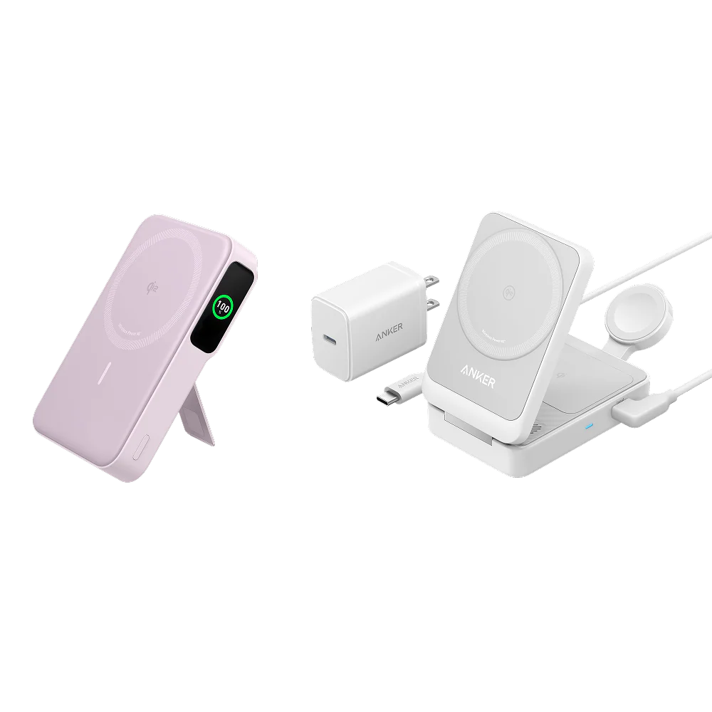 Anker MagGo Wireless Charging Station (Foldable 3-in-1) and Anker MagGo Power Bank (10K)