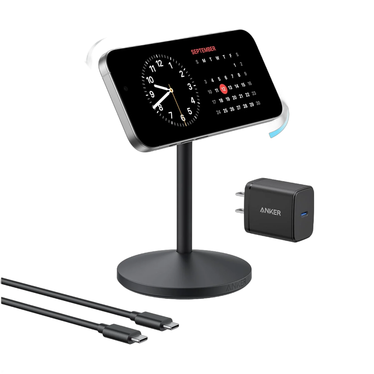 Anker MagGo iPhone 17 MagSafe Charger Compatible Stand (Qi2 15W,With Adapter)