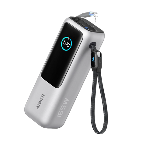 Anker Laptop Power Bank (25K, 165W, Built-In and Retractable Cables)