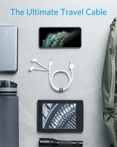 Anker 321 USB-A to Lightning Cable (3 ft 3-in-1)