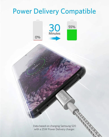 2-Pack Anker New Nylon USB-C to USB-C Cable (3 ft / 6 ft, 60W)