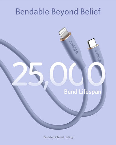 Anker 641 USB-C to Lightning Cable (Flow, 3 ft Silicone)